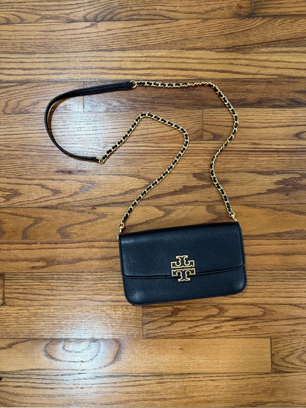 Tory Burch Black Leather Chain Crossbody